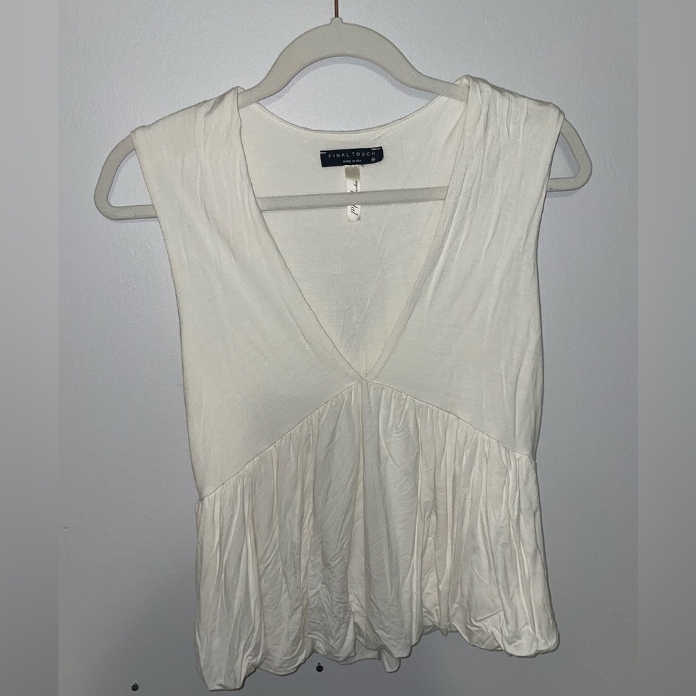 V-Neck White Tank